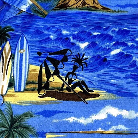 VTG Hawaiian Shirt Clip Art and Comics Sans Font Size Medium - Picture 6 of 6